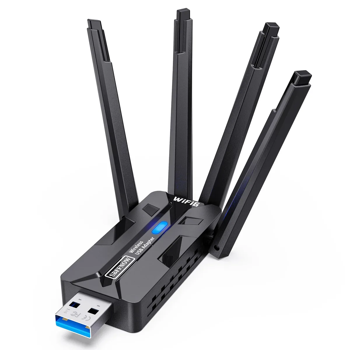  SBFFNOW AX1800 USB WiFi 6 adapter 1800Mbps 4 antennas — product photo