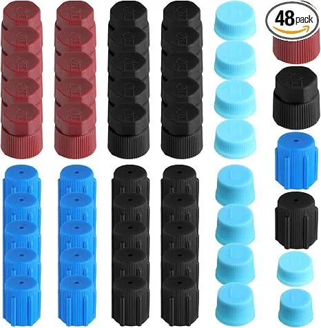 BFKK BFKK 48 Pcs R134a/R12 Valve Caps 13mm 16mm 17mm 17.5mm hvac control — product photo