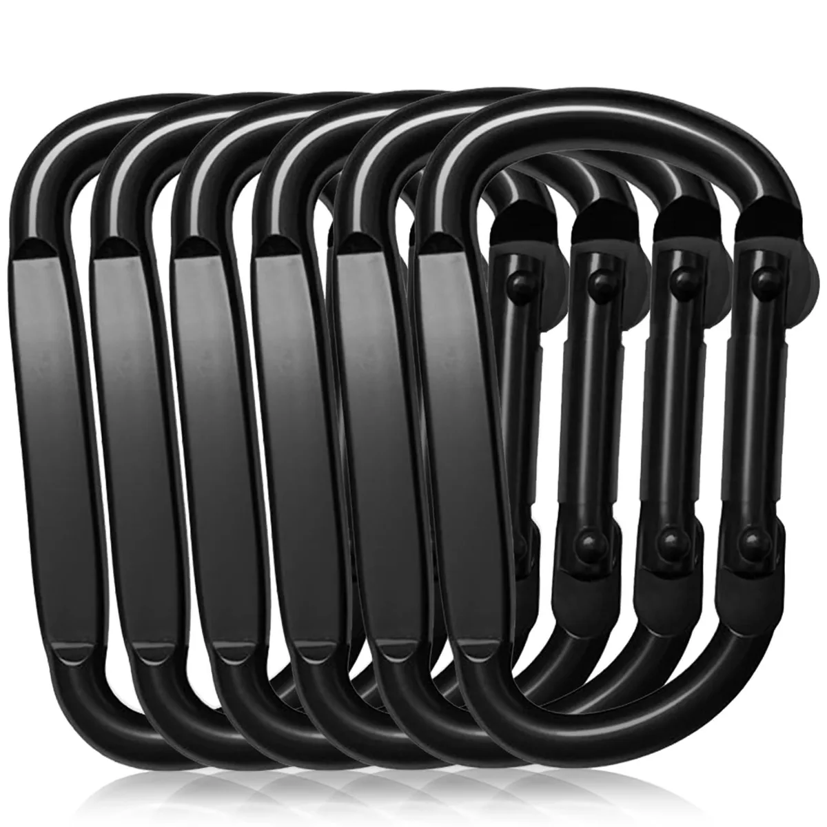 EZYA 2.44" D-Ring Carabiner Steel Black 6PCS — product photo