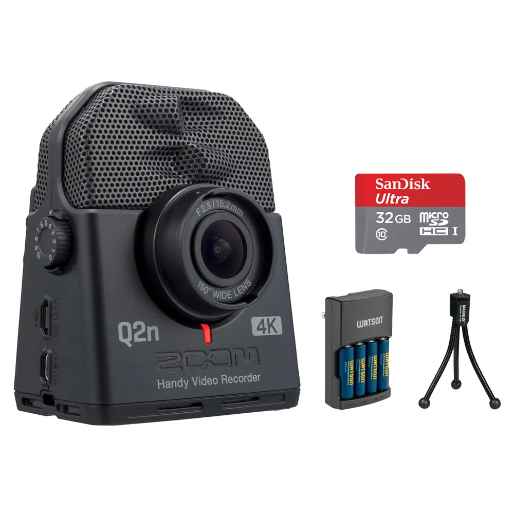Zoom Zoom Q2n-4K Camcorder Kit with 32GB Card, Tripod &amp; Charger — product photo