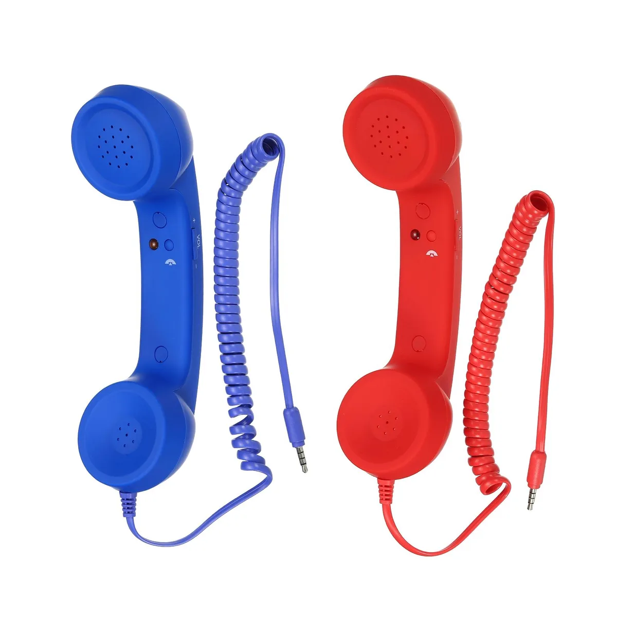 Unique-Bargains Unique-Bargains 2 Pack 3.5mm Retro Handset Red Blue — product photo