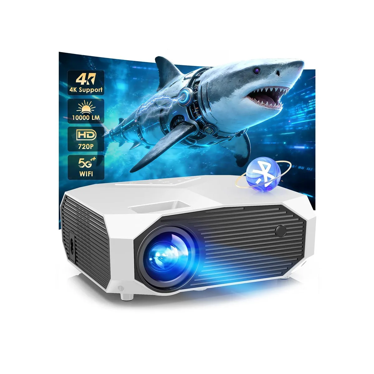  YOWHICK Predator Matte White 1920x1080 5000 lumens business projector — product photo