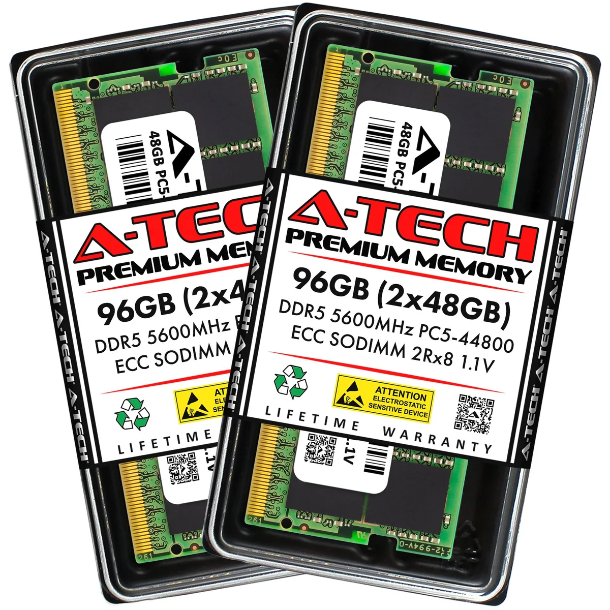 A-Tech A-Tech 96GB (2x48GB) DDR5 5600 ECC SODIMM 262-Pin 1.1V 2Rx8 Kit — product photo