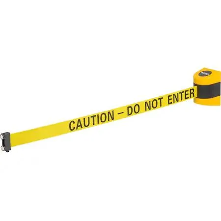 Global Industrial Global Industrial 708418 Magnetic Retractable Belt Barrier 15' Yellow Case — product photo
