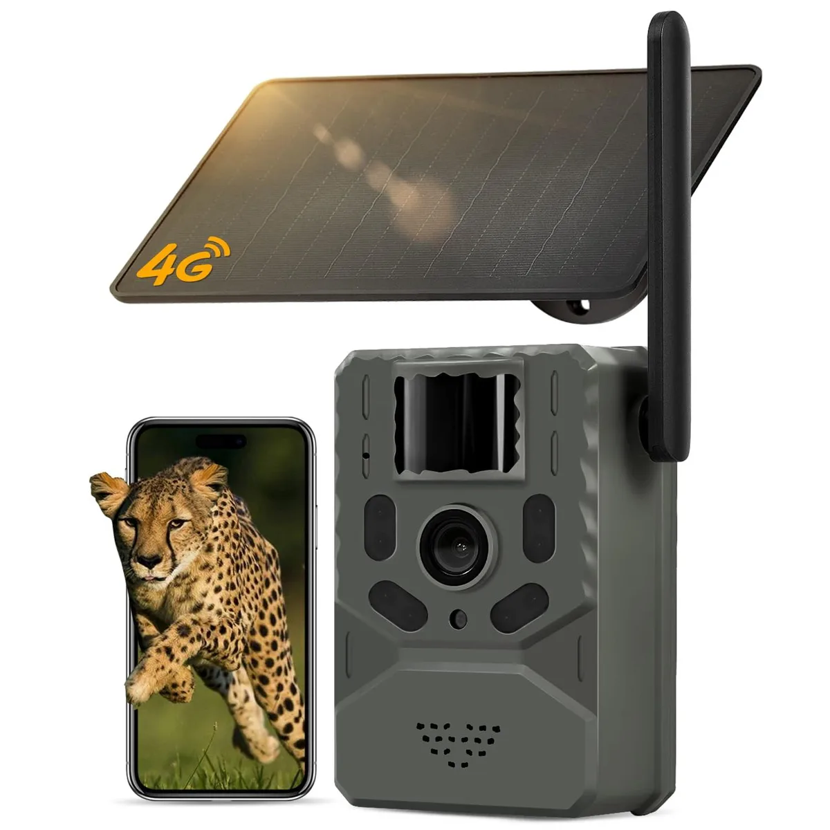  GLEEMALL RBX-H60 Cellular Trail Camera 4G 2K .2s Trigger IP66 Solar Powered Video Capturing Device — product photo