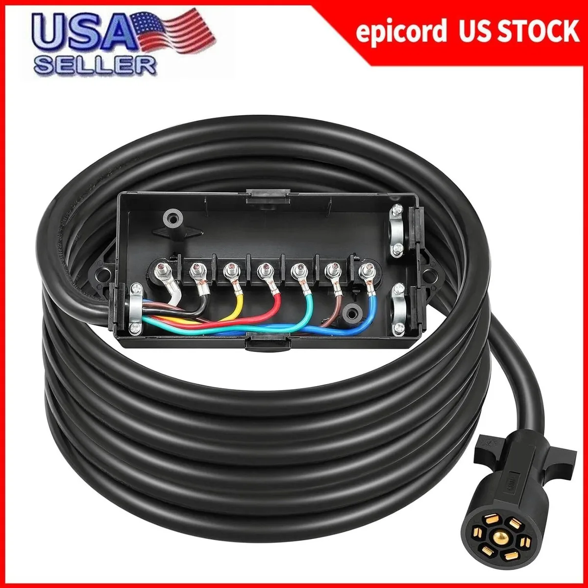 RAYBESTOS UNBRANDED RAYBESTOS UNBRANDED 7 Way Trailer Plug 8FT Junction Box exterior accessory — product photo