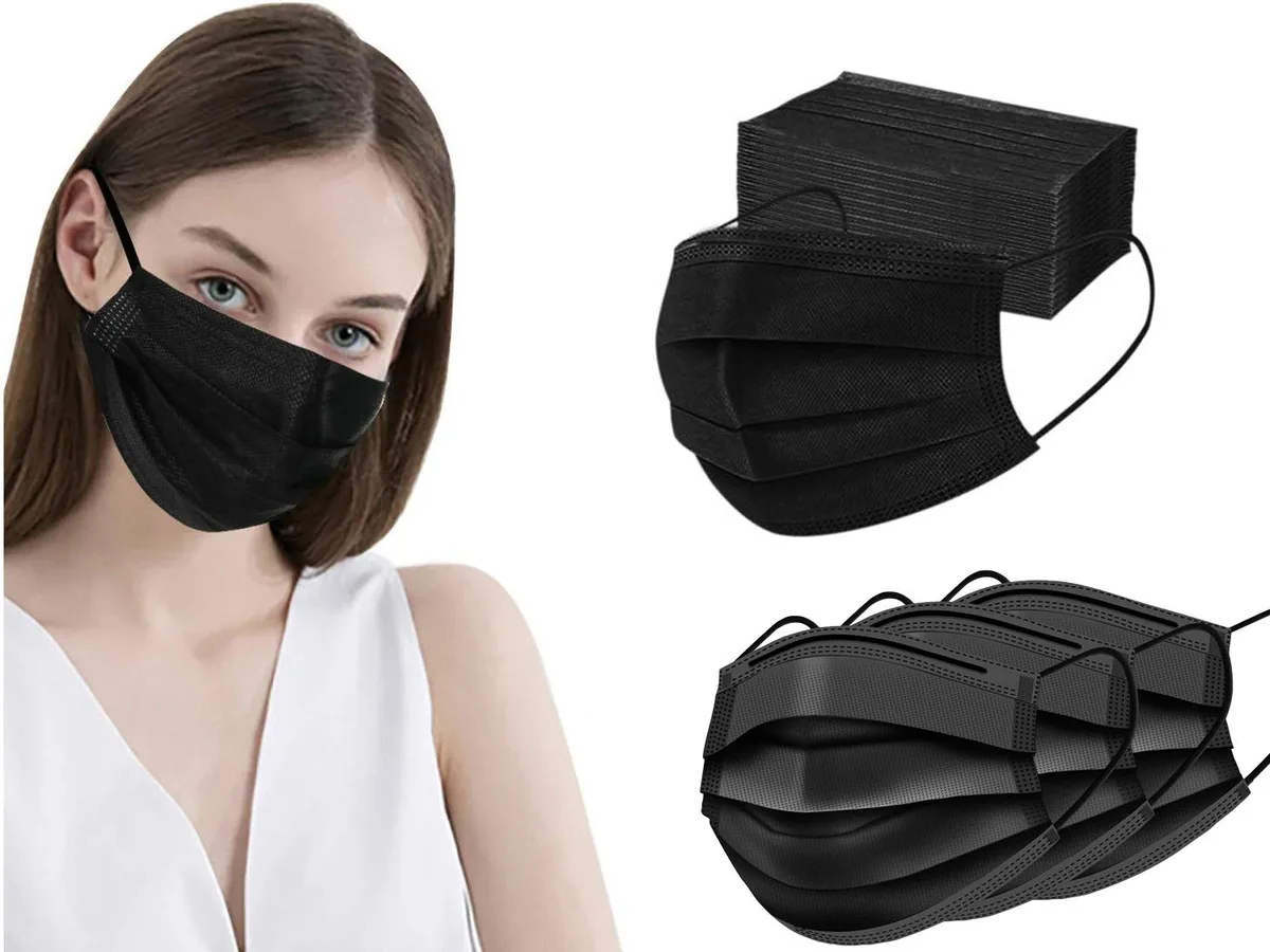 ROME CARE ROME CARE Disposable Face Masks 3 Ply Black 100 Pcs First Aid — product photo
