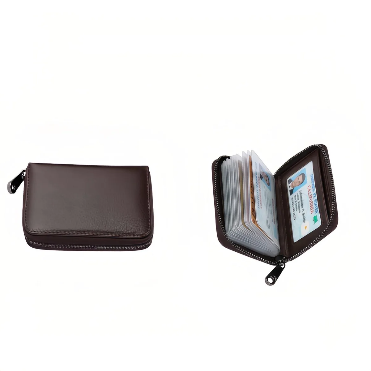  Geettcaifu Xykbag Genuine Leather RFID Wallet Coffee 20 Slots — product photo