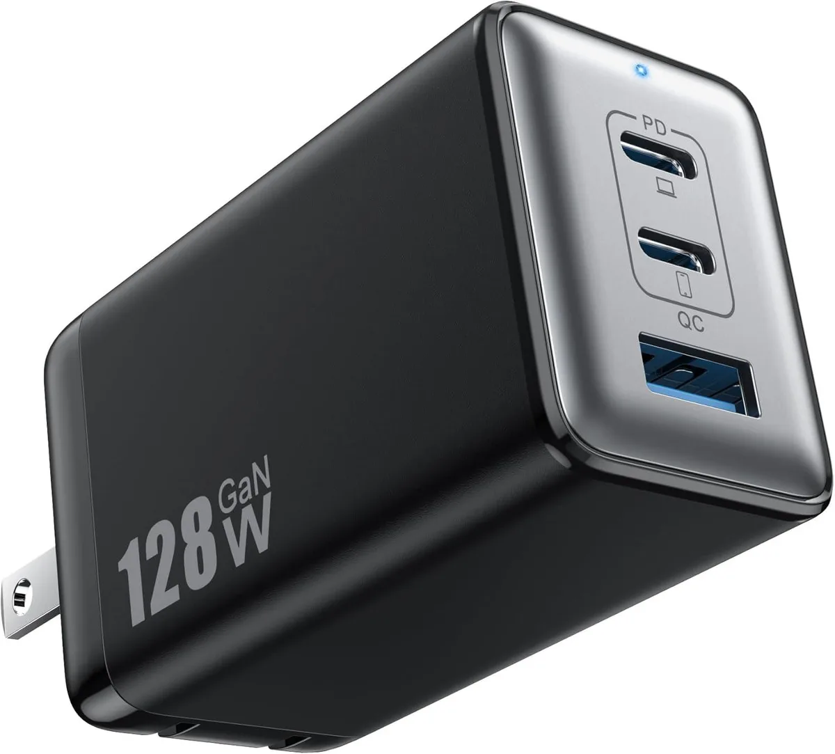 PISKEKAT PISKEKAT 128W USB C Wall Charger GaN III 3-Port Black — product photo