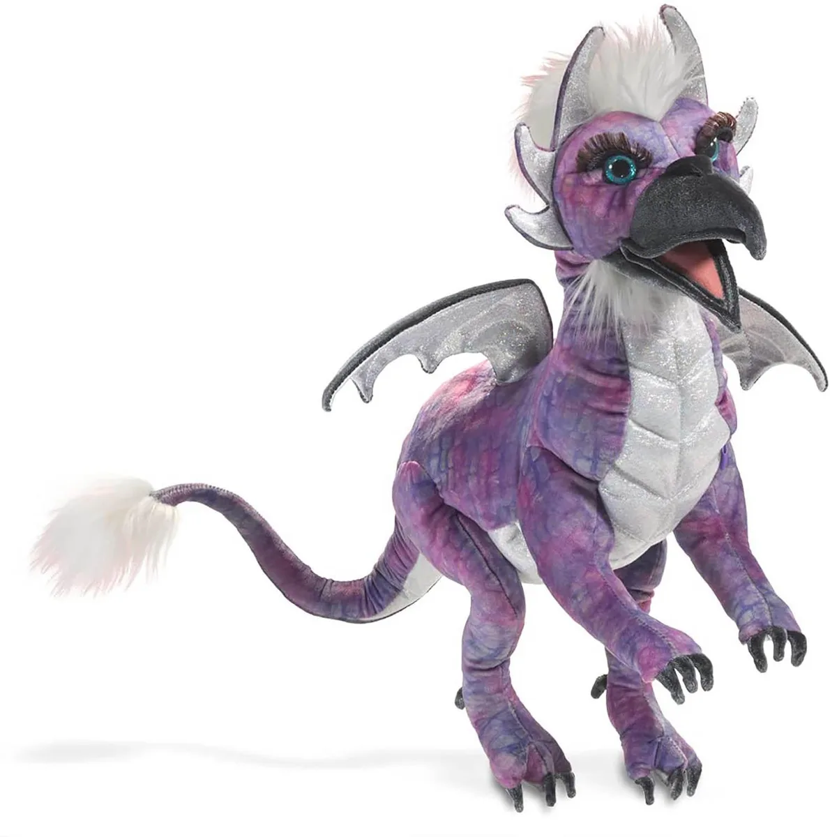 Folkmanis Puppets Folkmanis Puppets Beaked Dragon Hand Puppet Purple 28 — product photo