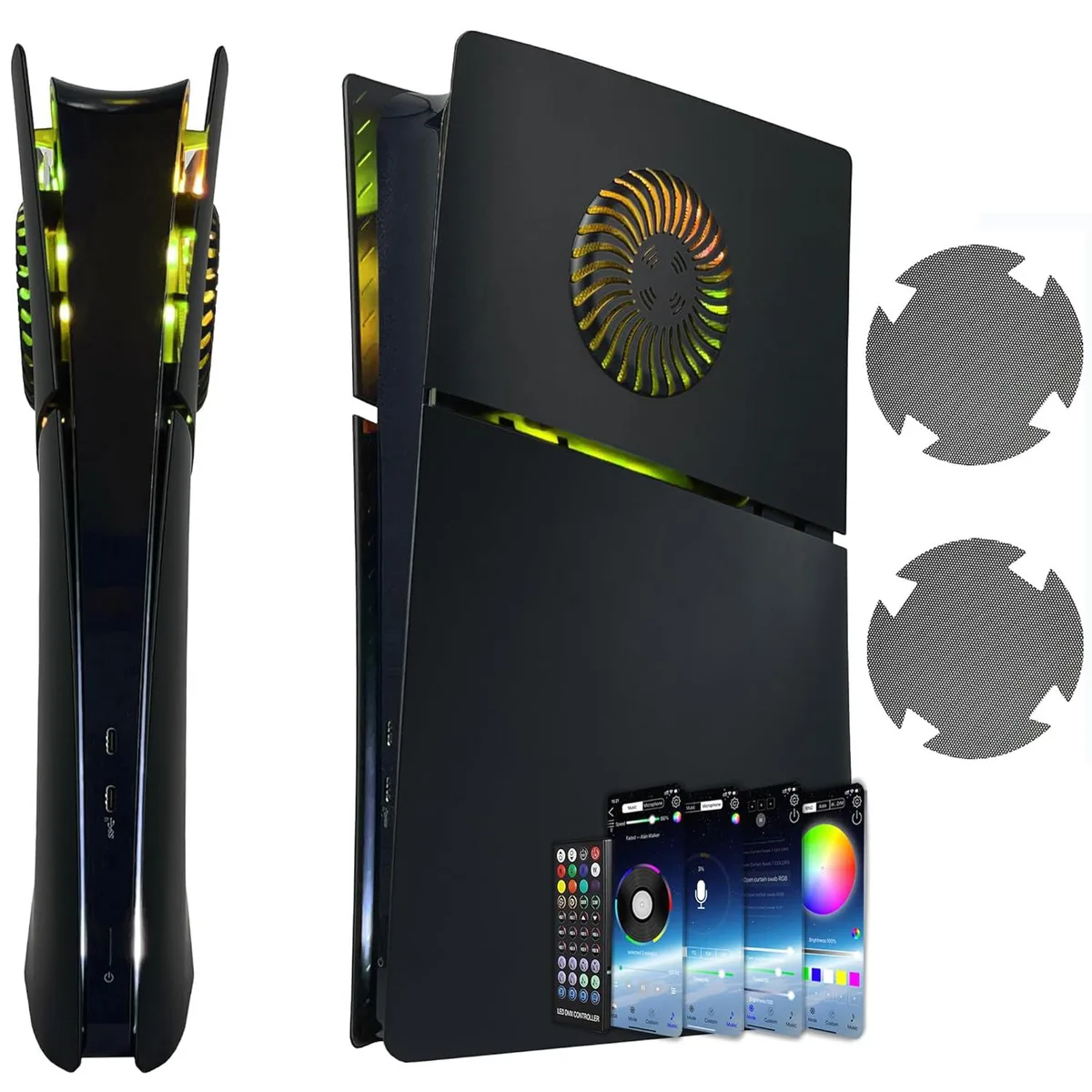 Werleo Werleo Faceplates PS5 Slim Digital Edition RGB Cover Black — product photo