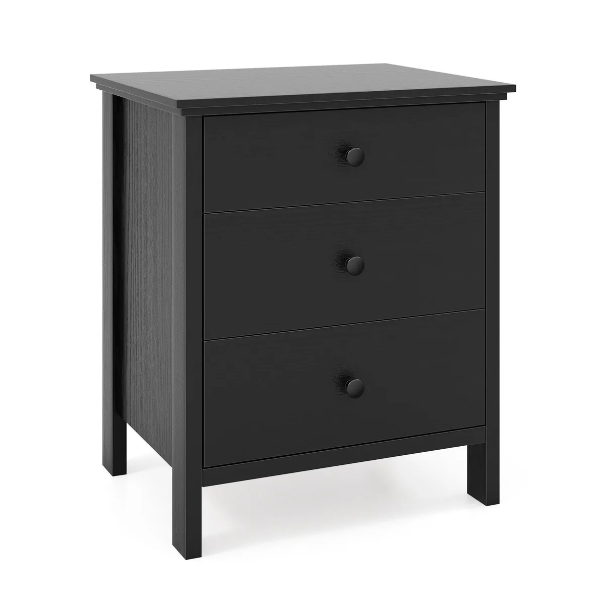 SlickBlue SlickBlue 3-Drawer Nightstand White/Black 22x18x26in — product photo