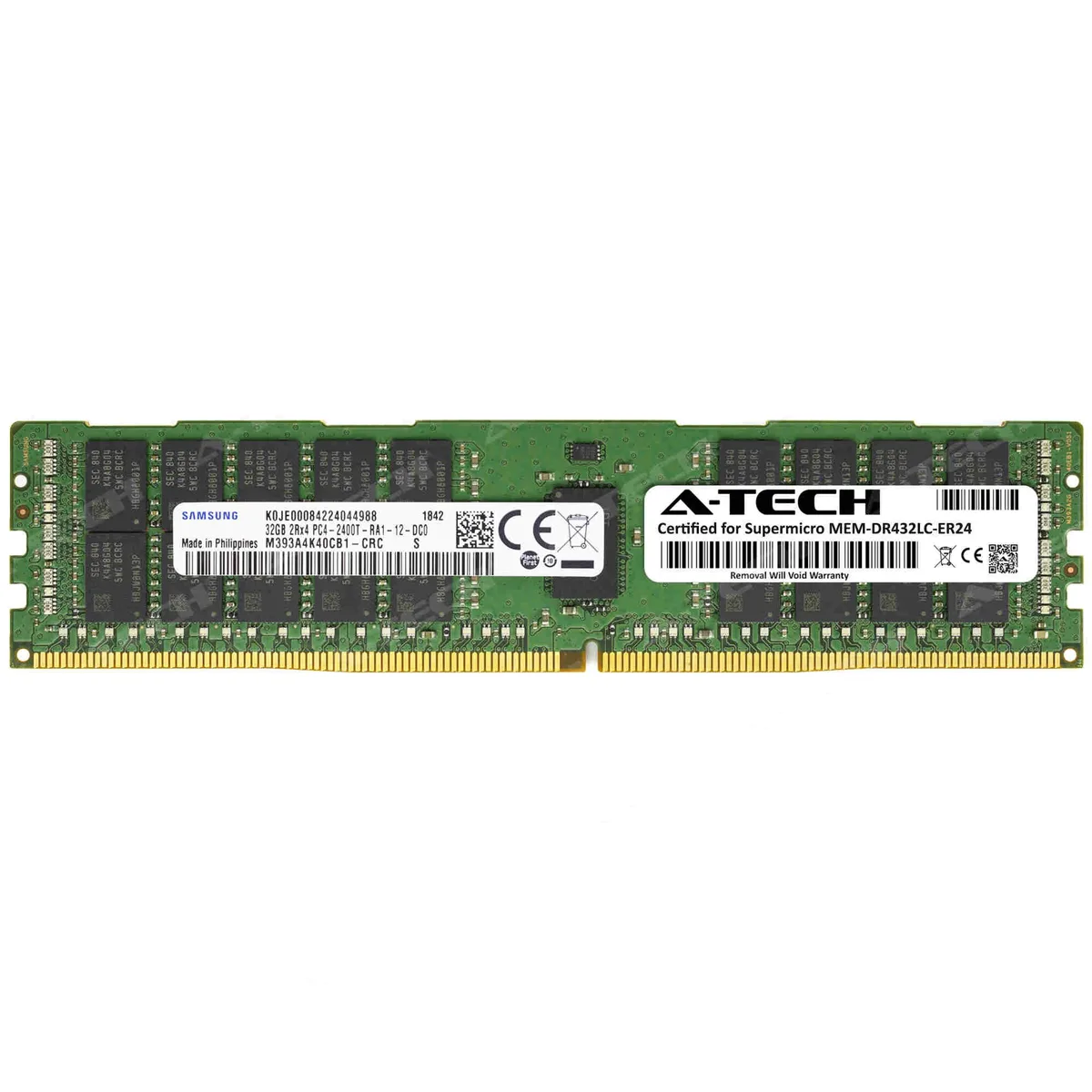 A-Tech A-Tech Supermicro Certified 32GB DDR4 2400MHz ECC RDIMM CL17 2Rx4 Server Memory — product photo