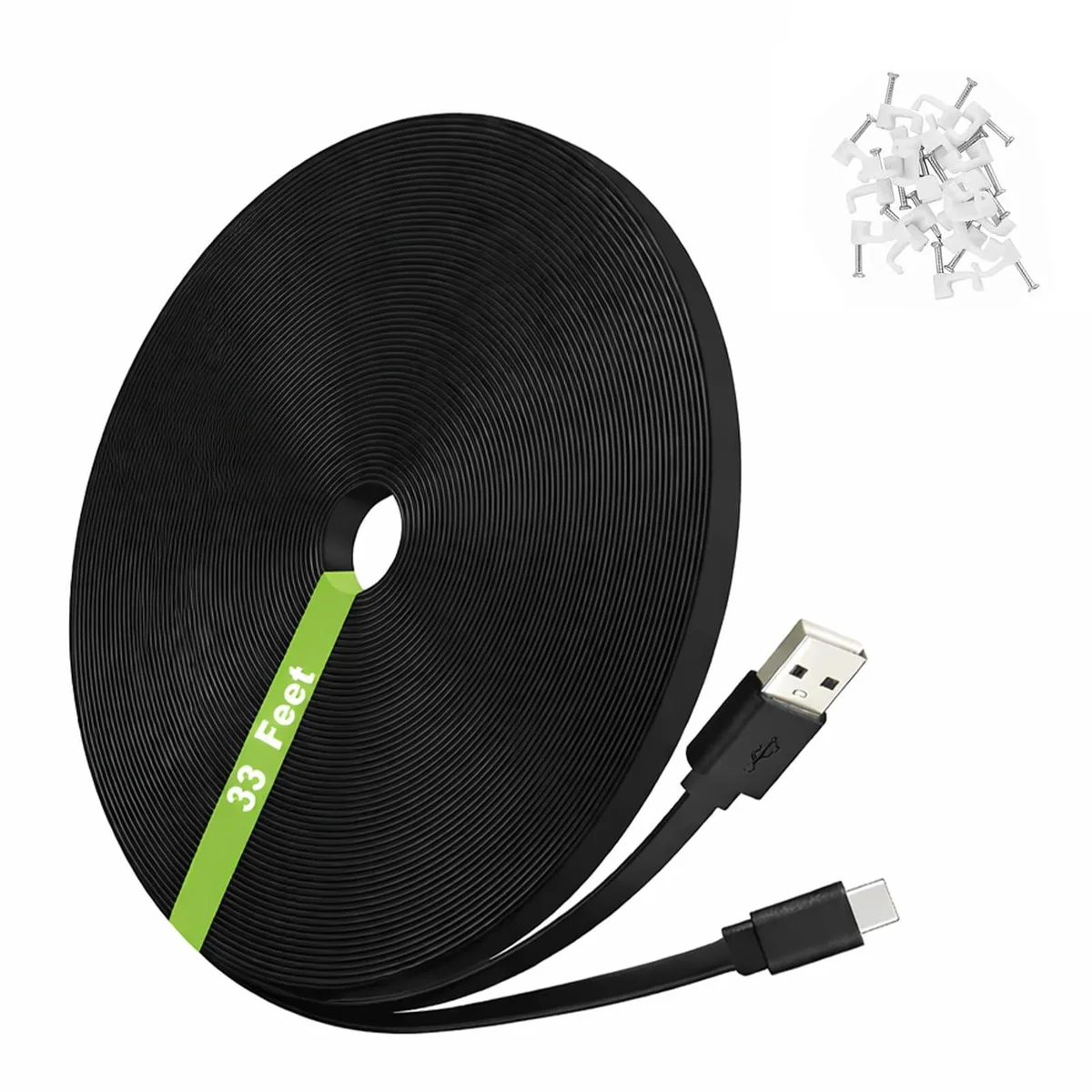 AZJCKEW 33FT USB-A to USB-C Extension Cable Black — product photo