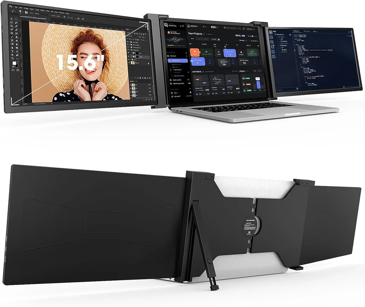 BFKK BFKK 15.6" Triple Monitor Extender Dual Screen Black — product photo