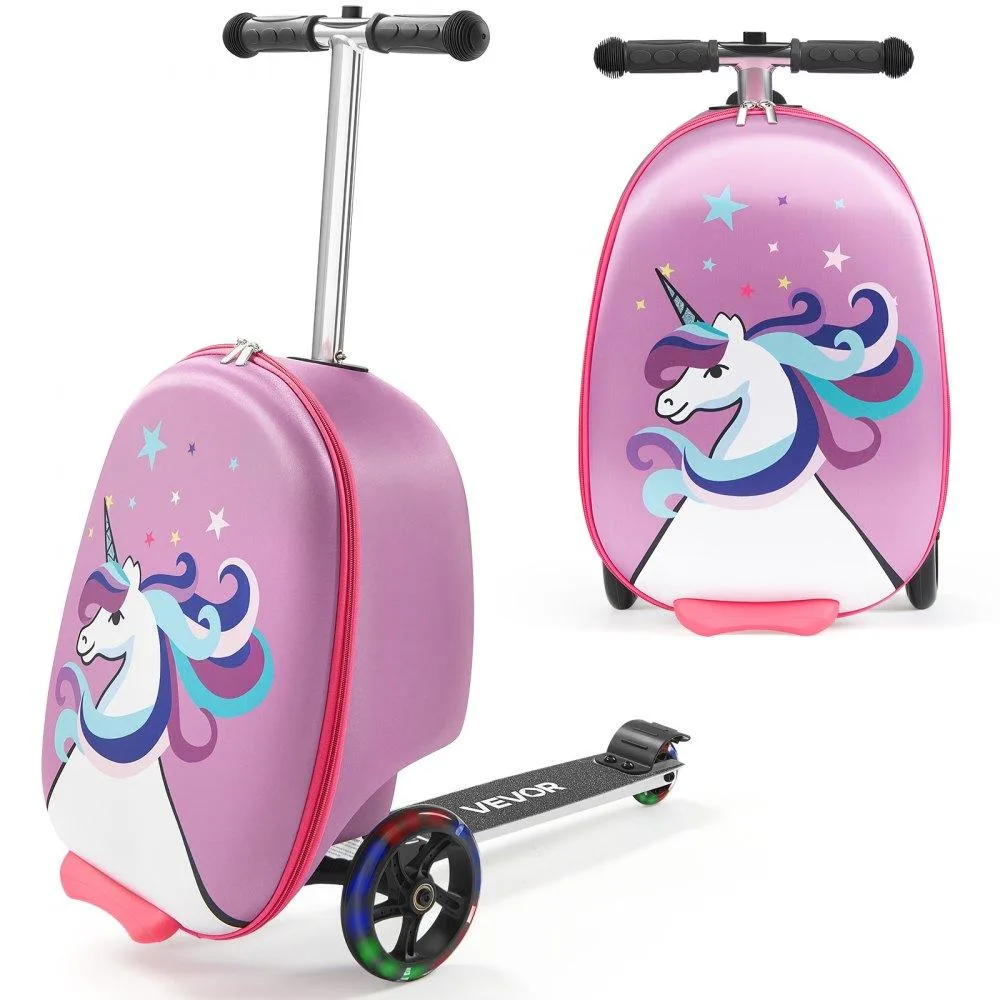 VEVOR VEVOR Ride-on Luggage 20-inch Kids Scooter Suitcase Flash Wheels Purple — product photo