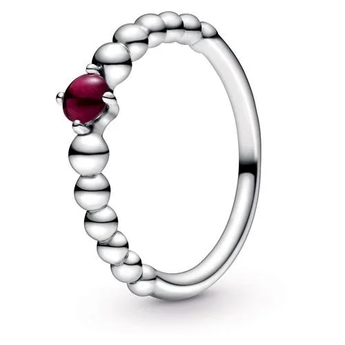 PANDORA PANDORA sterling silver ring with claw-set dark red topaz — product photo