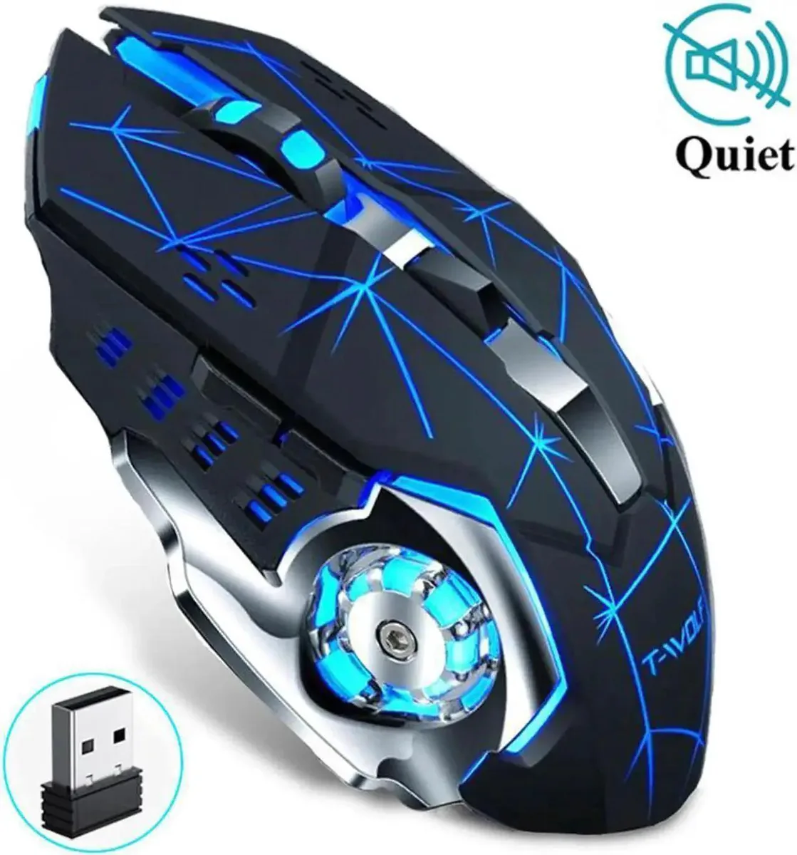 Vszerda Vszerda Wireless Silent Mouse 2.4GHz 2400 DPI 7-Color Backlight Rechargeable — product photo