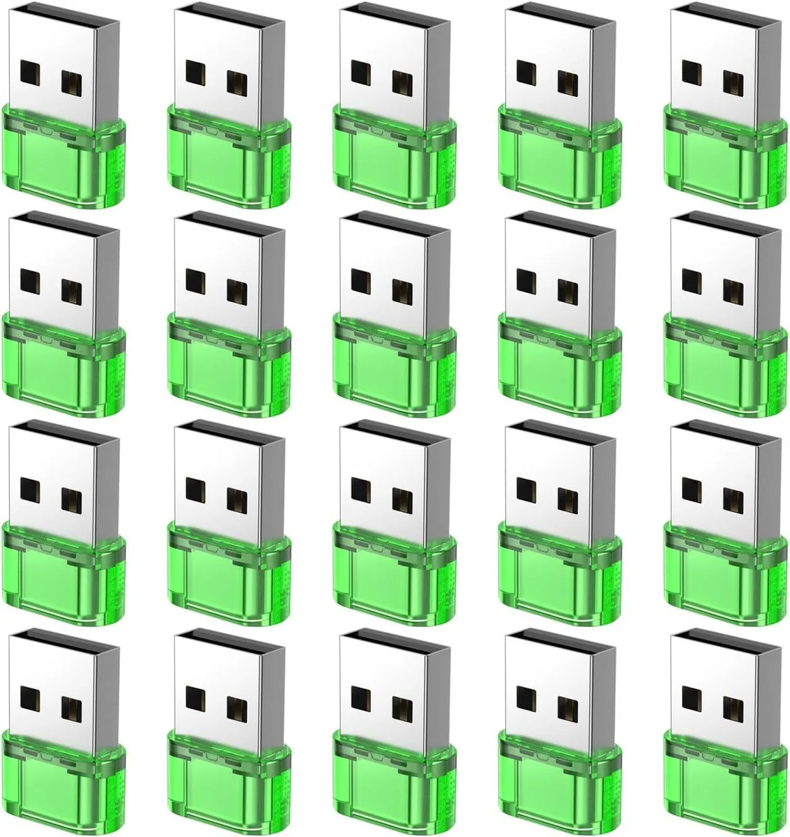 FLEANE FLEANE USB-C to USB-A OTG Adapter 20-Pack Green — product photo