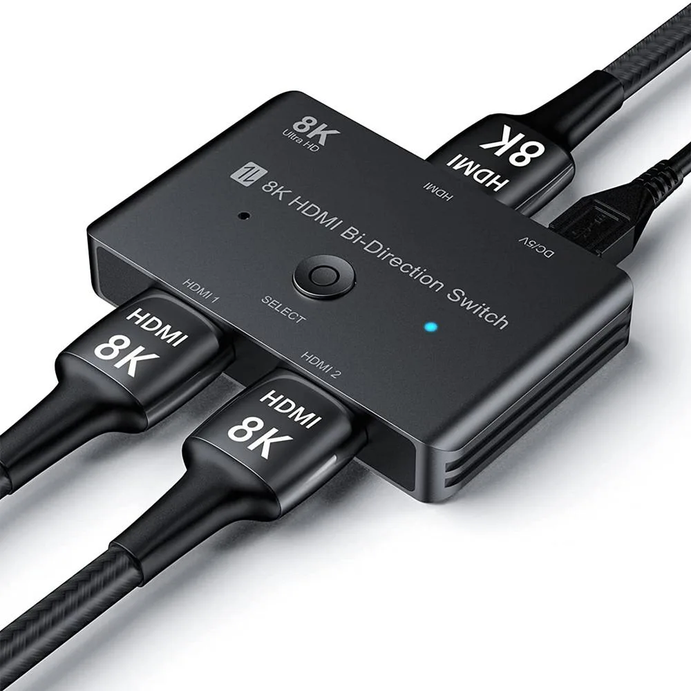 ESTONE ESTONE TJ-A041 HDMI 2.1 Ultra HD 8K Bi-Directional Splitter Switch 4K 120Hz 8K 60Hz Aluminum Selector 48Gbps — product photo