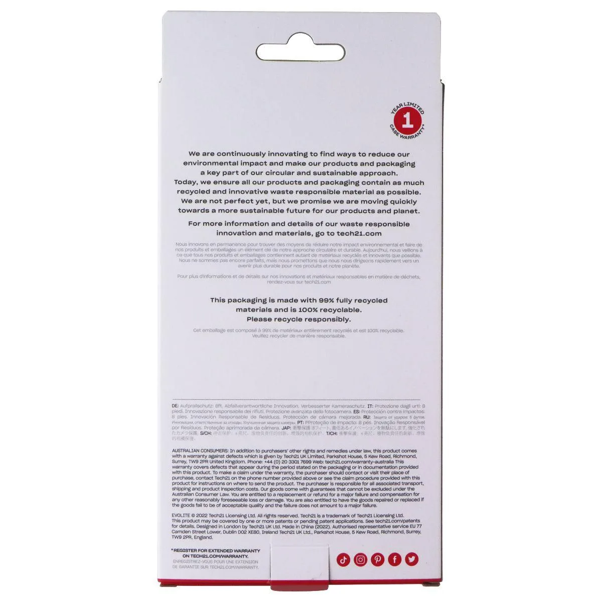 Tech21 Tech21 EvoLite Case for TCL ION Z Clear — product photo