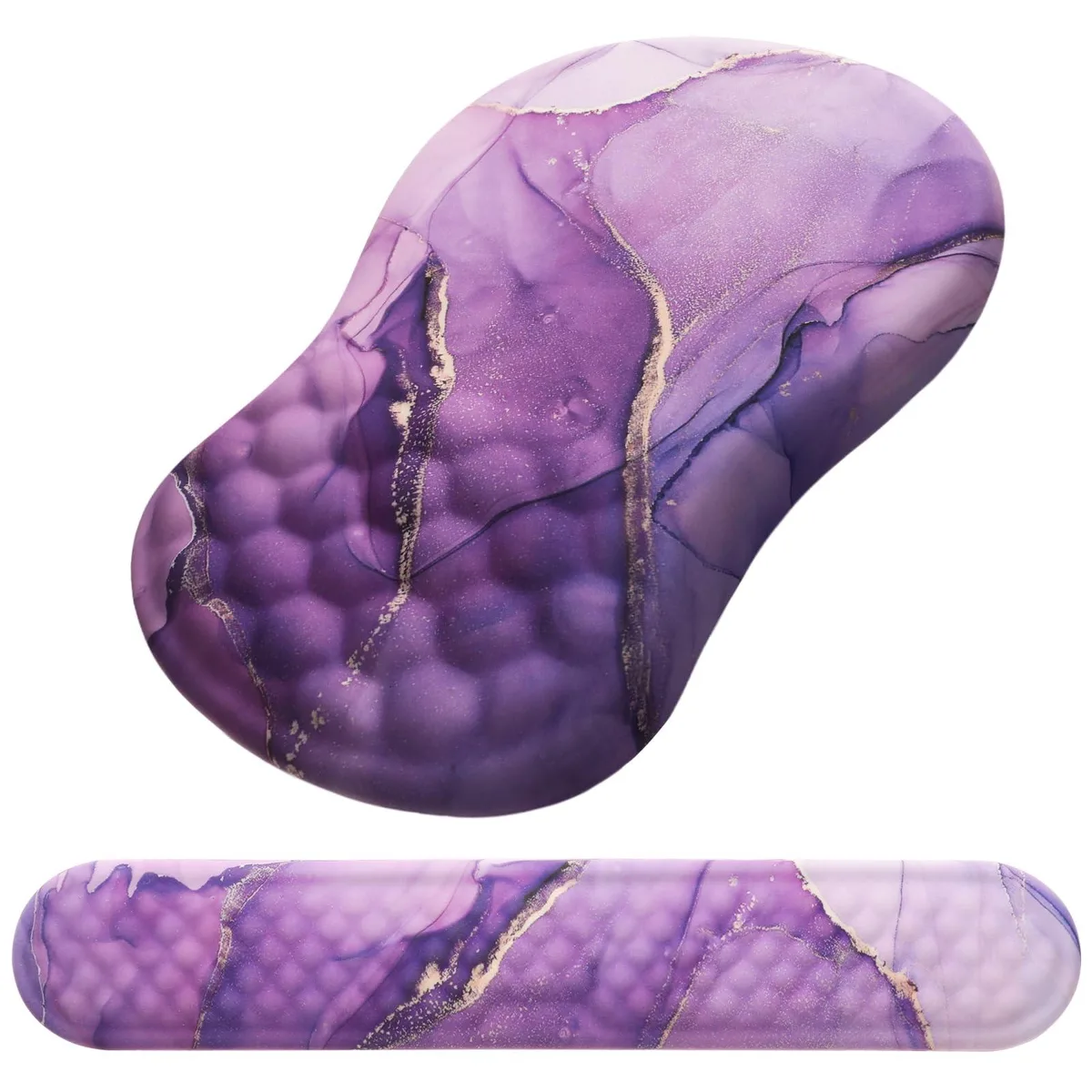  Laokiiy Ergonomic Mouse Pad &amp; Keyboard Wrist Rest Set Purple 17.32 x 7.87 x 1.97 in — product photo