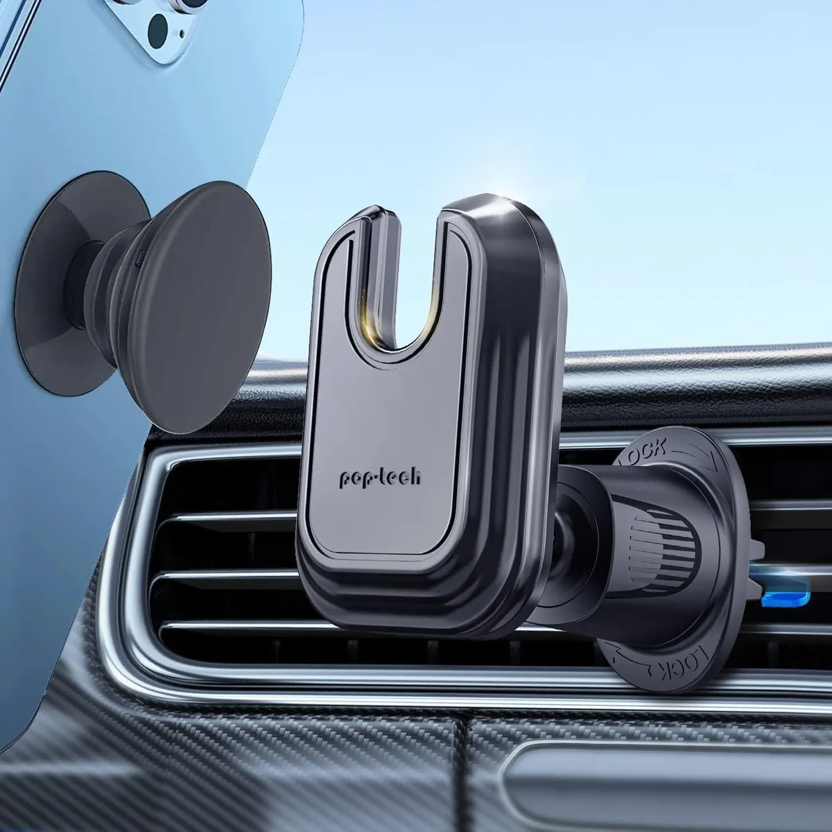 Keyence Keyence Car Vent Phone Mount 0.33 in Extended Clip 360° Rotation Black — product photo