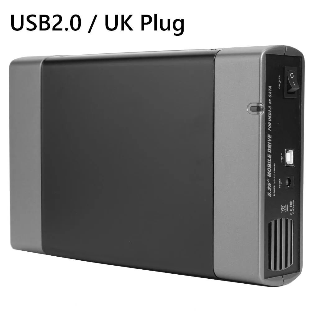 YINGHUA YINGHUA 5.25 inch External Hard Drive Case USB 3.0 2.0 SATA DVD 16 Speed 480Mbps UK Plug — product photo