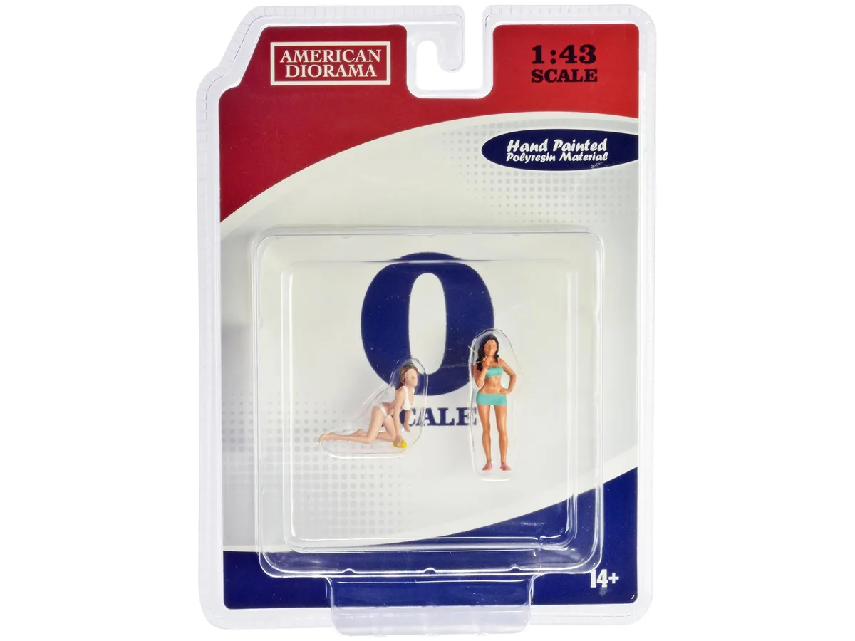 American Diorama American Diorama "Car Wash Girls" Set 1 Dorothy Barbara 2 Figure 1/43 Scale Hobby Collectible — product photo