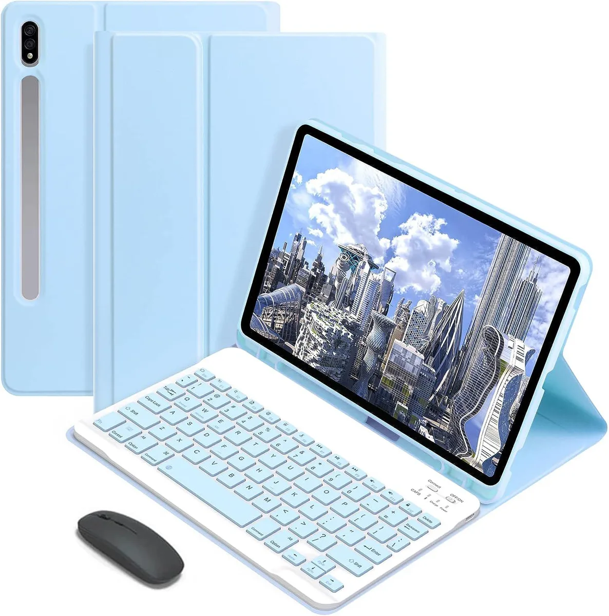 Werleo Werleo SM-X810 Keyboard Case with Wireless Mouse Combo for Samsung Galaxy Tab S9 Plus 12.4 inch 2023 Blue — product photo