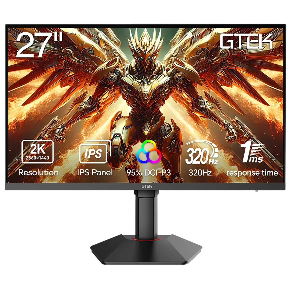 GTEK ELECTRONICS GTEK ELECTRONICS Q2732P 27" 2560×1440 320Hz IPS gaming monitor — product photo