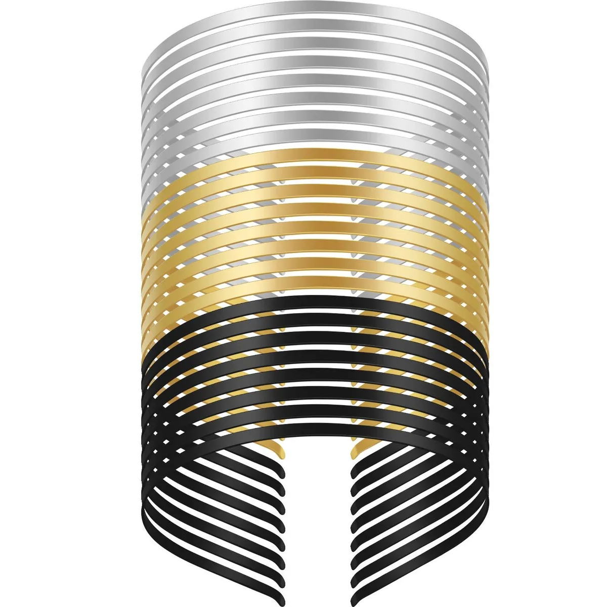 Twenty-four thin gold metal headbands with smooth finish and bent ends