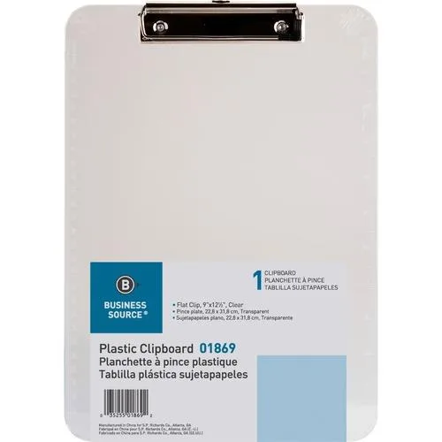Business Source Business Source 01869BD Clipboard 9 x 12 Clear 6 Pack — صورة المنتج