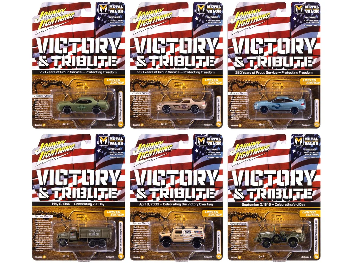 JOHNNY LIGHTNING JOHNNY LIGHTNING "Military" Set B 6pc 2025 Release 1 Limited Edition 1/64 Diecast hobby collectible — product photo