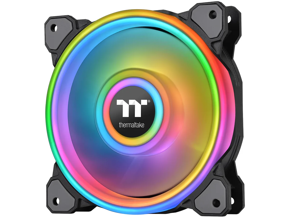Thermaltake Thermaltake Riing Quad 12 120mm PWM 500-1500 RPM 40.9 CFM Hydraulic Bearing Case Fan CL-F088-PL12SW-C — product photo