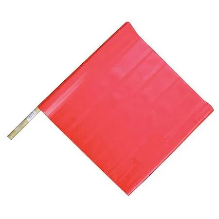 Value Brand Value Brand Handheld Warning Flag Red 18 x 24 in Vinyl with Wood Dowel — product photo