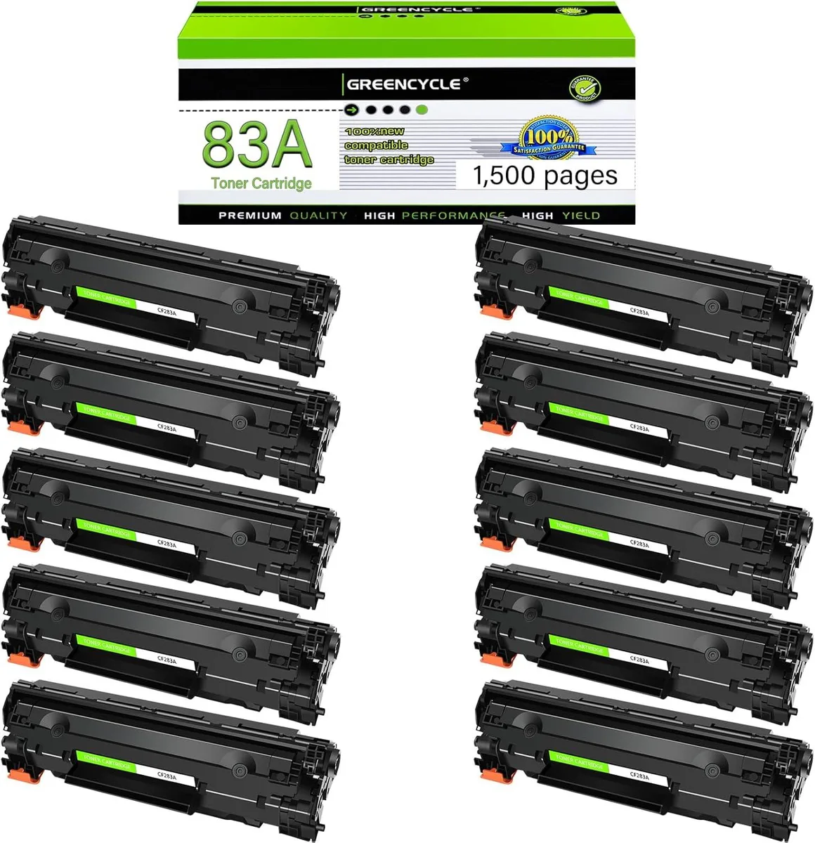 GREENCYCLE GREENCYCLE CF283A toner cartridge 10-pack black 1500 pages — product photo