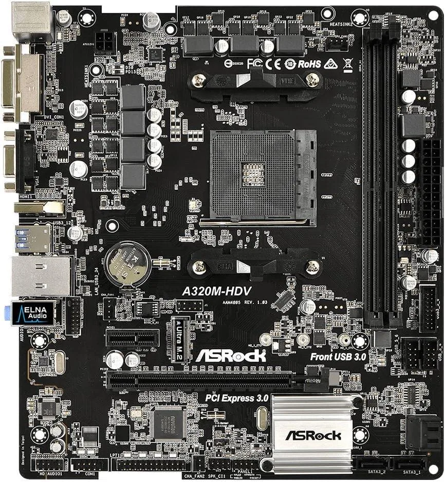 ASRock ASRock A320M-HDV AMD Motherboard MicroATX AM4 — product photo