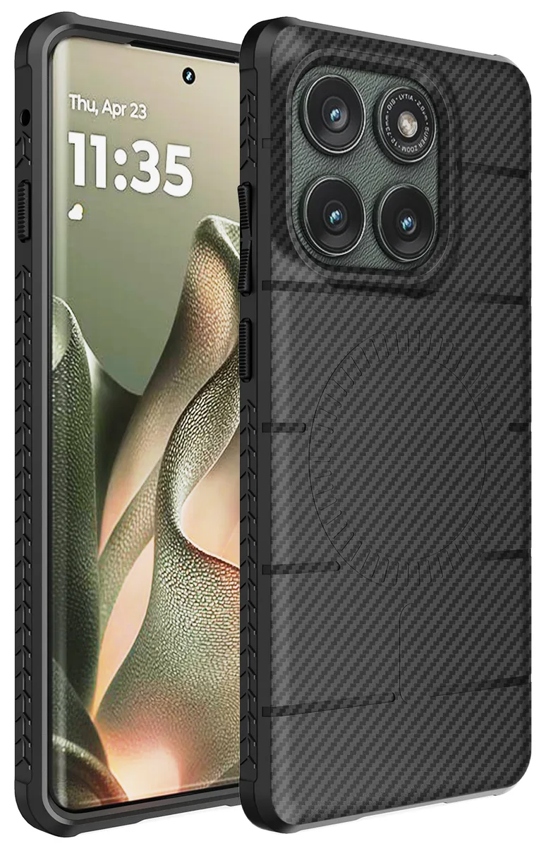 Nakedcellphone Nakedcellphone Flex Case for Motorola Edge 2025 Carbon Fiber MagSafe — product photo