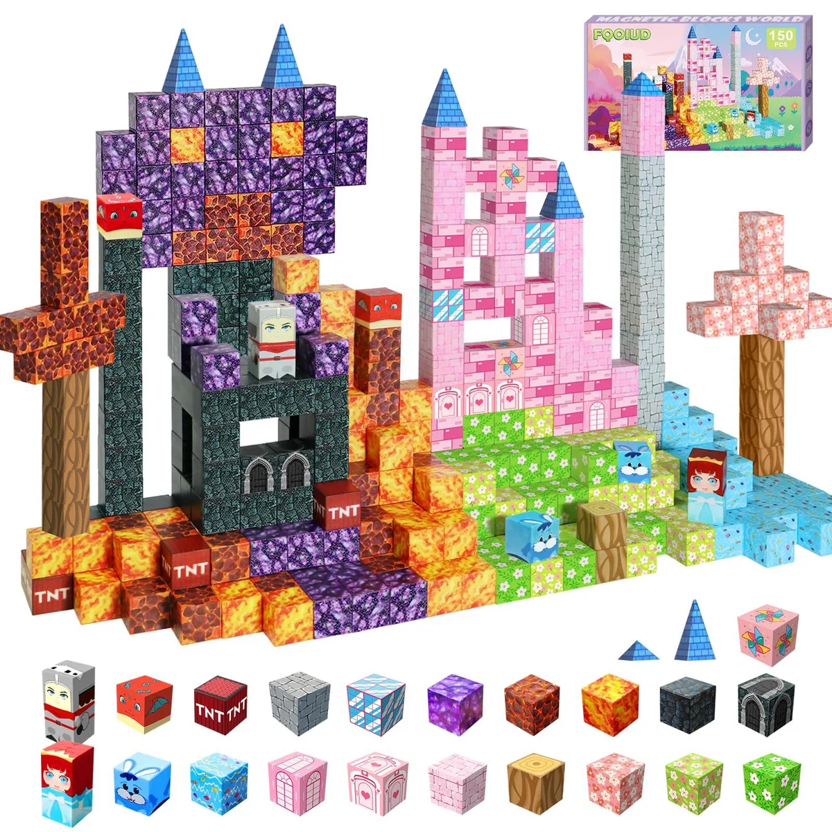 Magnetic Building Blocks 150PCS Princes Flame Castle Princess Secret Forest — product photo