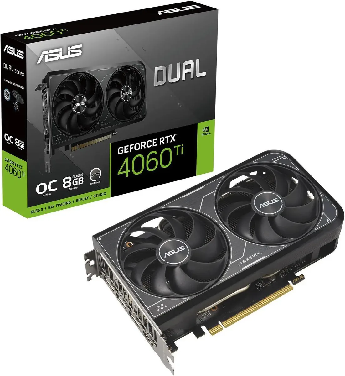 ASUS ASUS Dual GeForce RTX 4060 Ti V2 OC 8GB graphics card — product photo