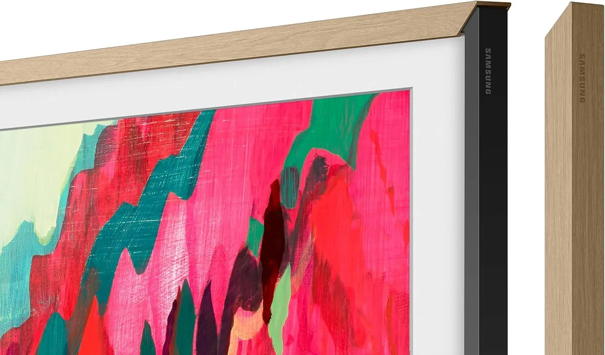 SAMSUNG Samsung 75" The Frame Customizable Bezel Modern Teak monitor accessory — product photo
