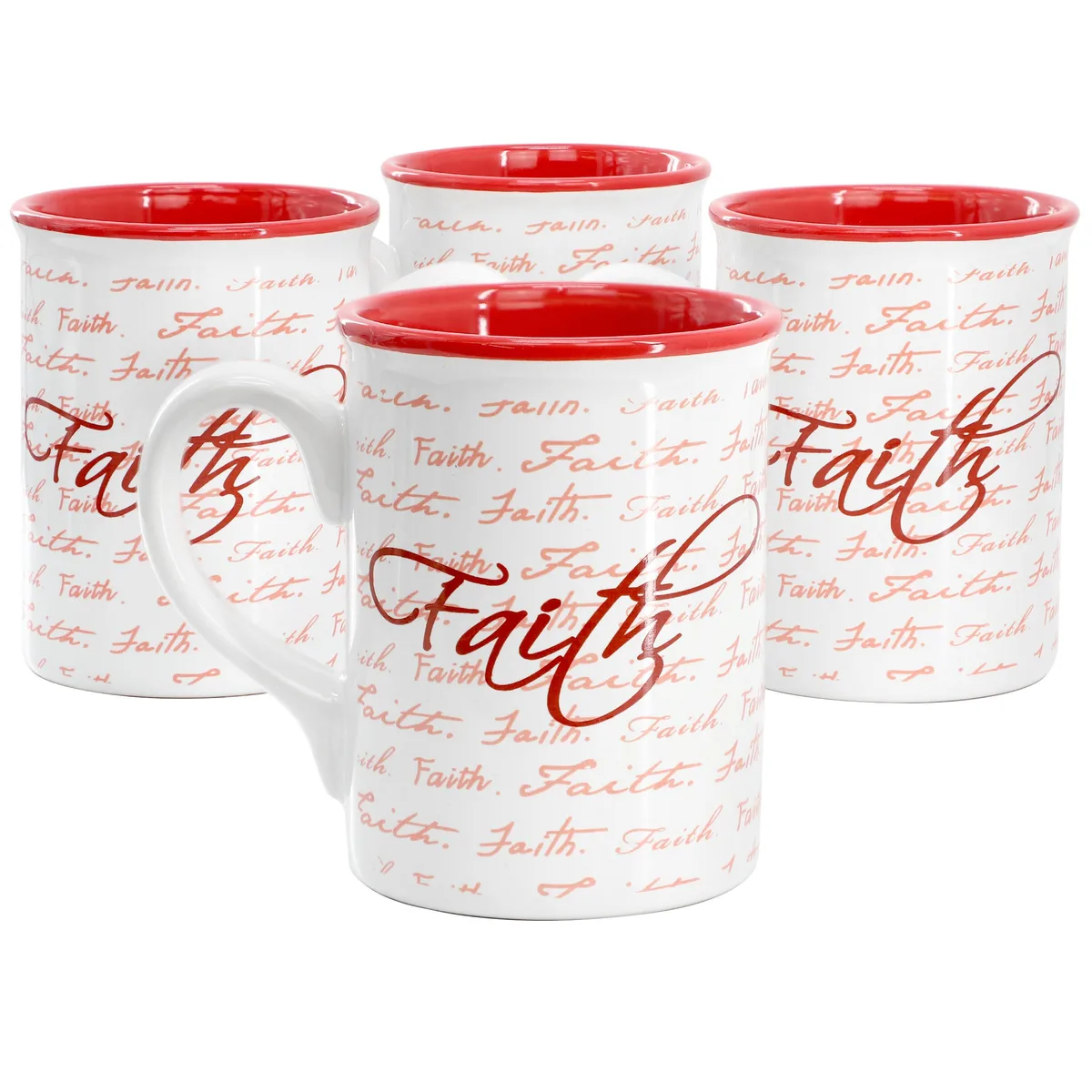 Gibson Home Gibson Home 510122063M 4pc 16oz Stoneware Mug Set Red — product photo