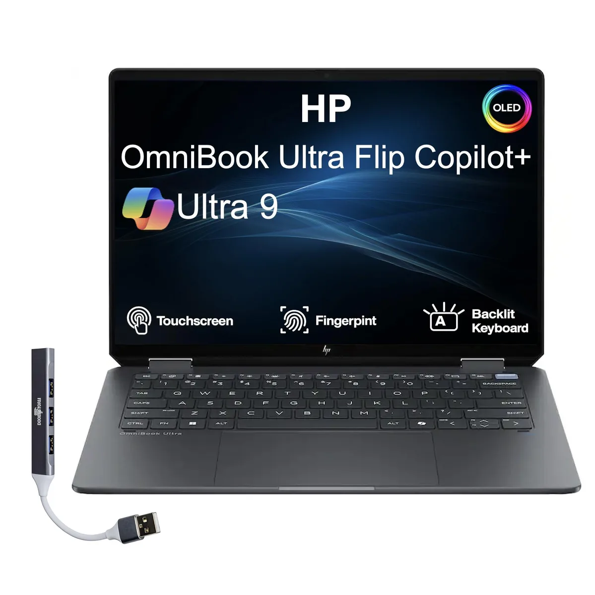 HP HP OmniBook Ultra Flip 2-in-1 14.0" OLED 2.8K 32GB LPDDR5X 4TB PCIe SSD Intel Ultra 9-288V — product photo