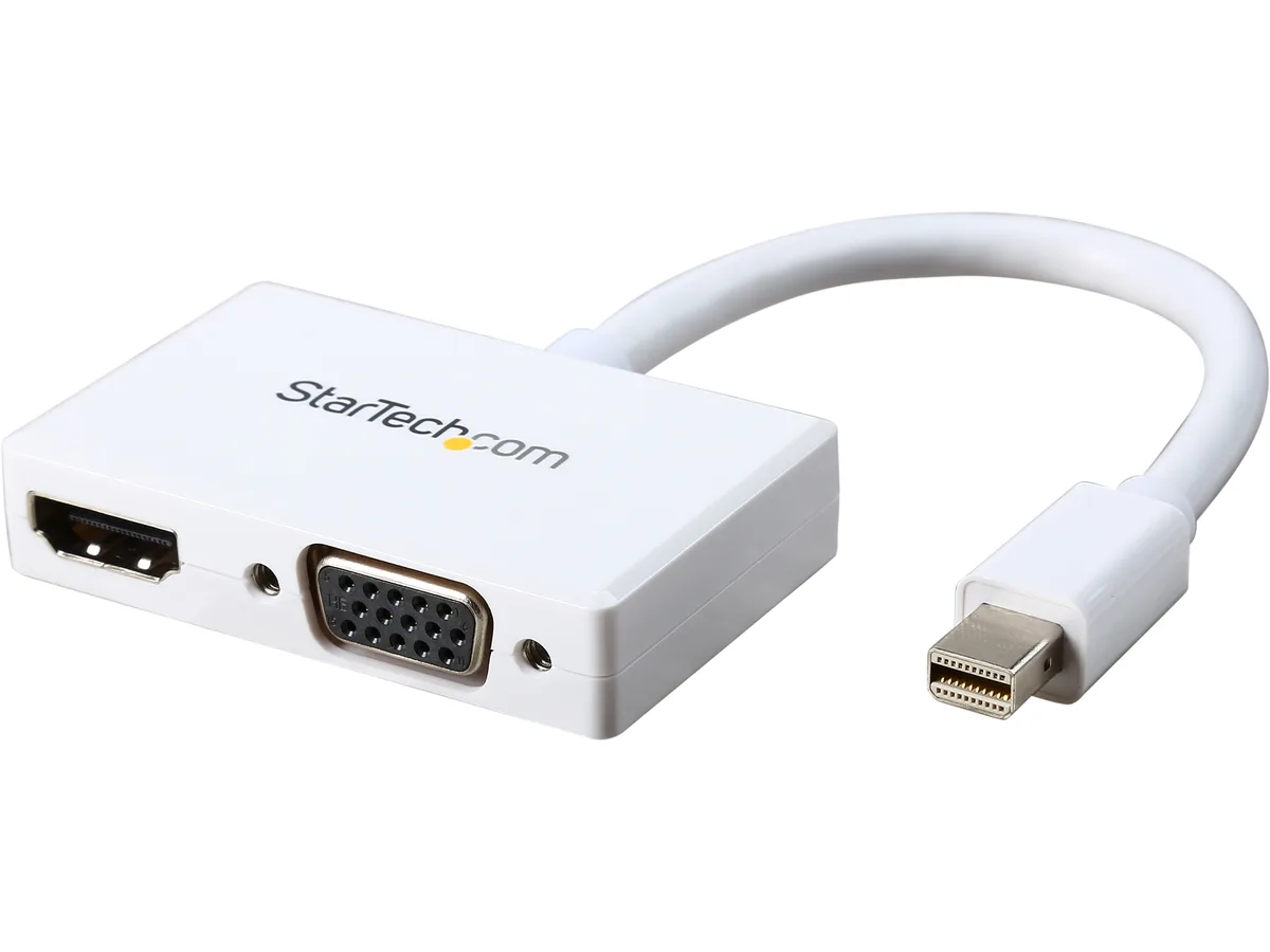 STARTECH STARTECH MDP2HDVGAW audio video converter Mini DisplayPort to HDMI VGA white — product photo