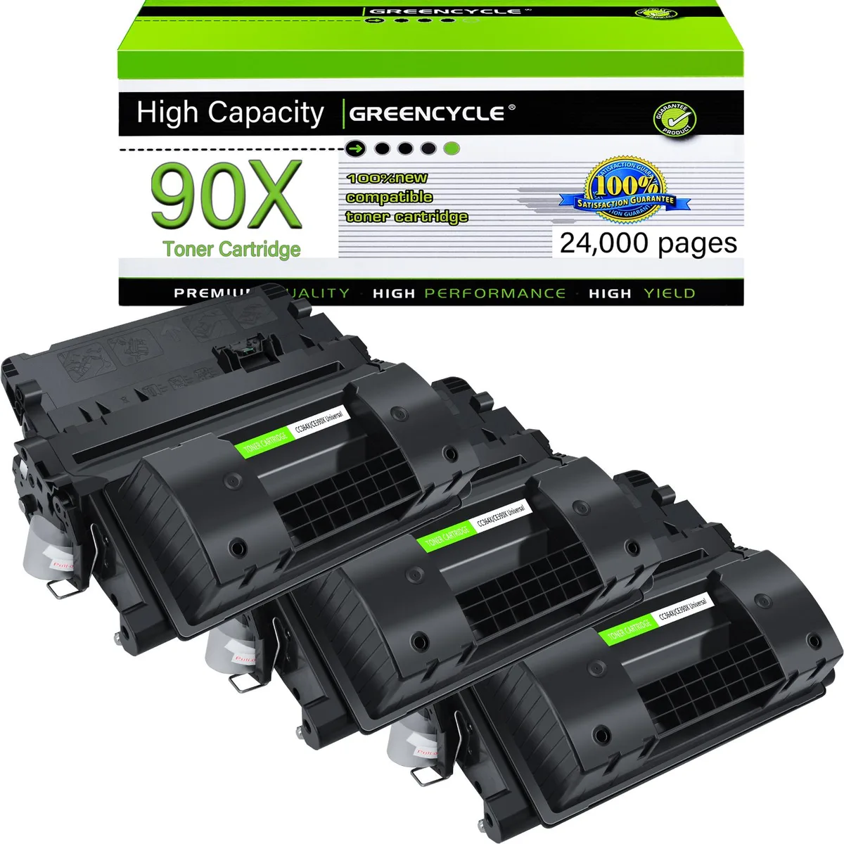 GREENCYCLE GREENCYCLE CE390X Compatible Black Toner Cartridge 3-Pack 25000 pages — product photo