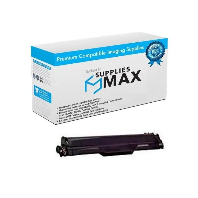 Black cylindrical drum unit in white box, SuppliesMAX branding