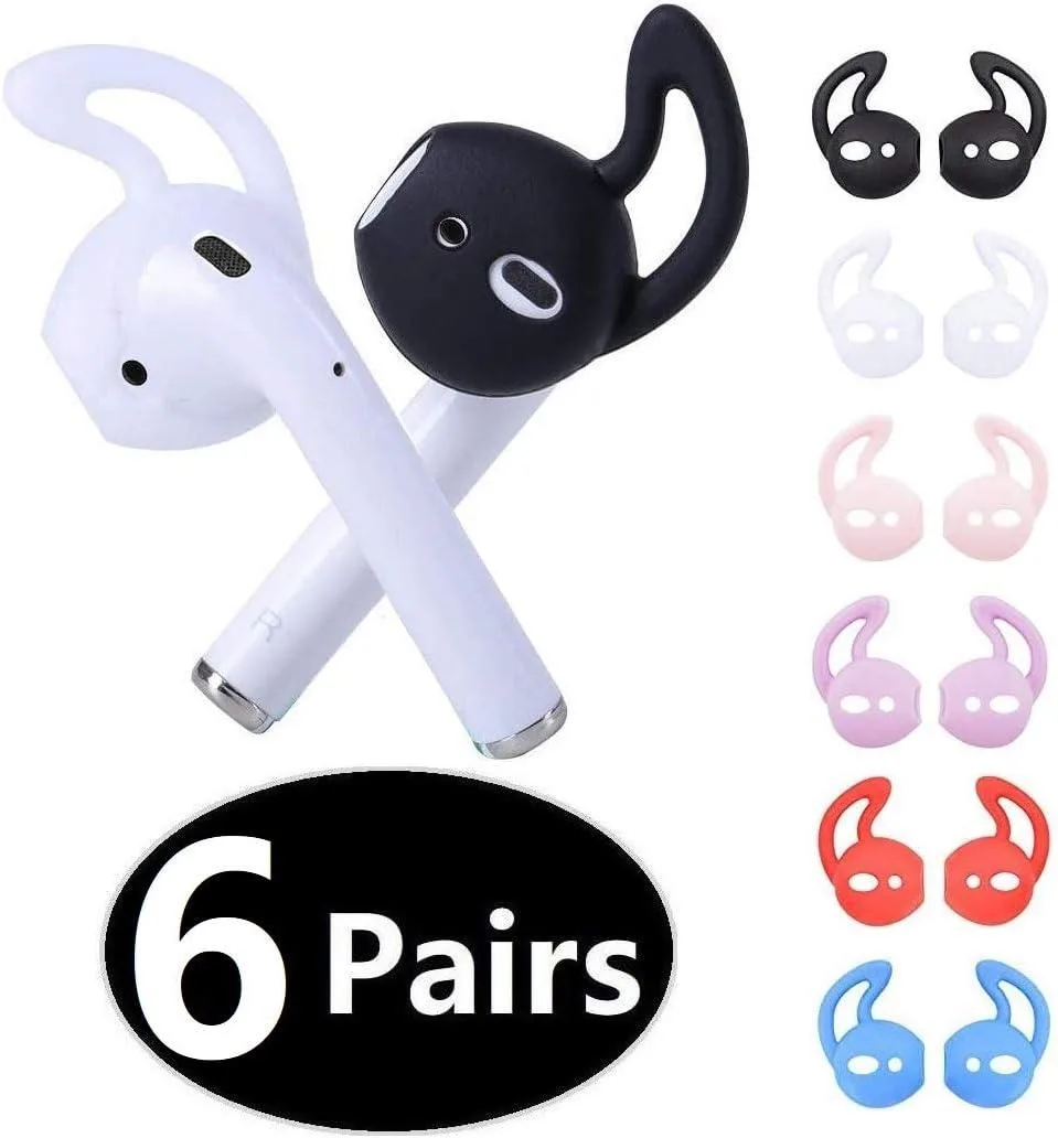MAONO MAONO 6 Pairs Silicone Ear Tips Ear Hooks for AirPods/EarPods 6 Colors — product photo