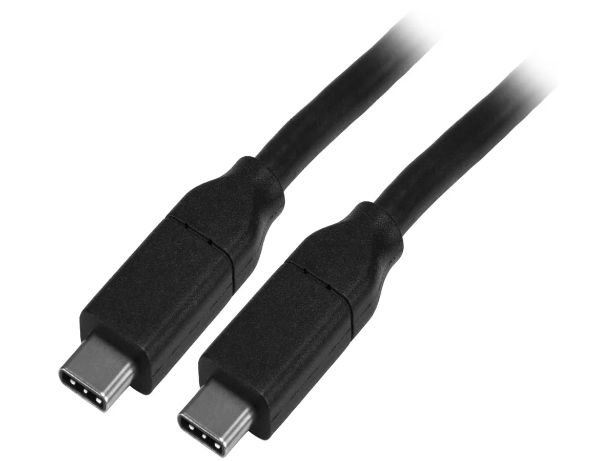 Black 4m USB 2.0 Type-C to Type-C cable with straight connectors