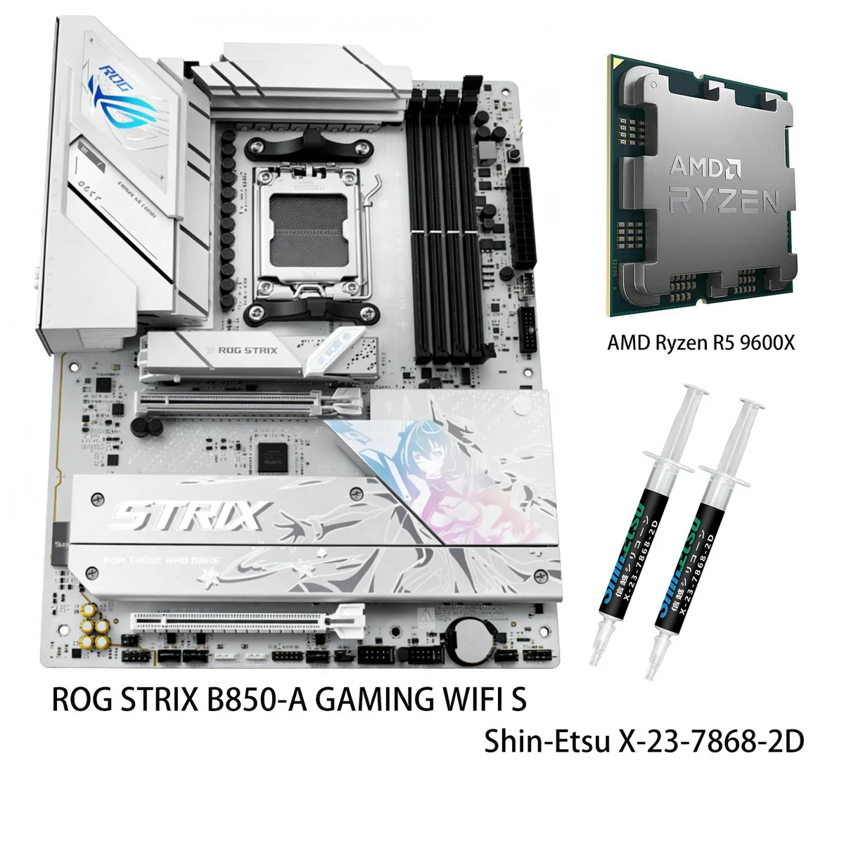ASUS ASUS ROG STRIX B850-A GAMING WIFI S AMD motherboard &amp; Ryzen 5 9600X CPU combo — product photo